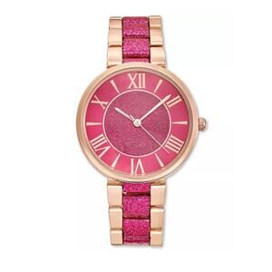 Rose Gold Tone Glitz Women's Bracelet Watch Stunning Dial Trendy Fashion NEW